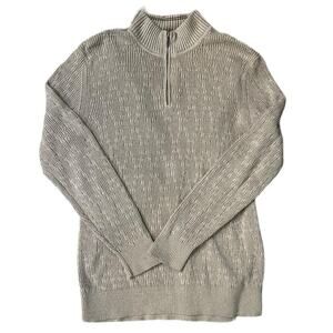 Tommy Bahama Mens 1/4 Zip Sweater Tan Medium